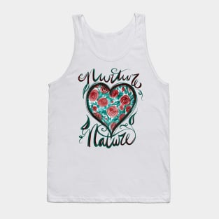 Nurture Nature Watercolor Heart Tank Top